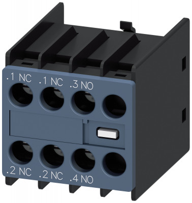Модуль блок-контактов 1НО+2НЗ: 1НЗ 1НЗ 1НО для вспом. контакторов и контакторов для коммутации эл. двиг. S00 и S0 винт. клеммы DIN EN 50012 И DIN EN 50005 SIEMENS 3RH29111HA12