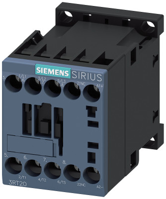 Контактор вспомогательный 3п AC-3 4кВт/400В блок-контакт 1НО ном. напряж упр. 24В DC Siemens 3RT20161HB42