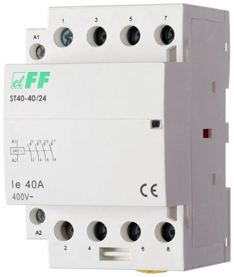 Контактор ST40-40/24 (4NO 6.4Вт 3 модуля монтаж на DIN-рейке 24В AC 40А IP20) F&F EA13.001.010