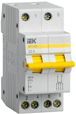 Выключатель-разъединитель трехпозиционный 2п ВРТ-63 32А IEK MPR10-2-032