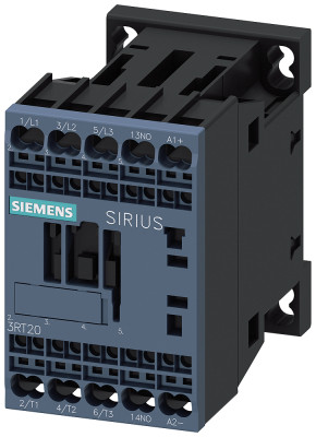 Контактор 3п AC-3 7.5кВт/400В блок-контакт 1НО 24В DC с диодом S00 пружин. клеммы Siemens 3RT20182FB41