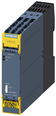 Модуль базовый реле безопасности 3НО контакта+релейная сигнальная цепь: 1НЗ контакт US=24В AC/DC Siemens 3SK11111AB30