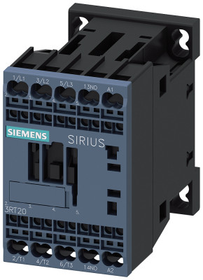 Контактор 3п AC-3 3кВт/400В 1НО 110В AC 50/60Гц S00 пружин. клеммы блок-контакт Siemens 3RT20152AF01