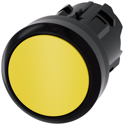 Актуатор кнопки 22мм кругл. пластик кнопка желт. плоская без фиксации Siemens 3SU10000AB300AA0