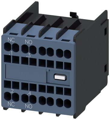 Модуль блок-контактов 1НО+1НЗ 1НЗ 1НО для вспом. контакторов и контакторов для коммутации эл. двигателей S00 и S0 пруж. клеммы Siemens 3RH29112HA11