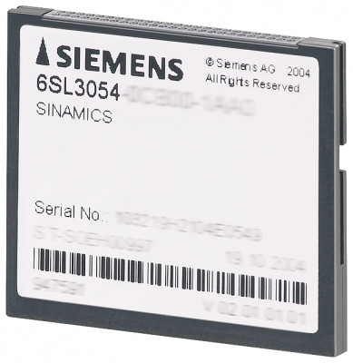 Карта памяти SINAMICS S120 COMPACTFLASH CARD W/O PERFORMANCE EXTENSION INCLUDING CERTIFICATE OF LICENCE V5.1 Siemens 6SL30540FB001BA0