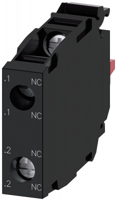 Модуль контактный с 2 контакт. элемент. 2 NC винт. клемма для монтажа на передней панели; позолоч. контакты Siemens 3SU14001AA101PA0