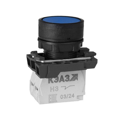 Кнопка КМЕ4111м-синий-1но+1нз-цилиндр-IP40 КЭАЗ 274152