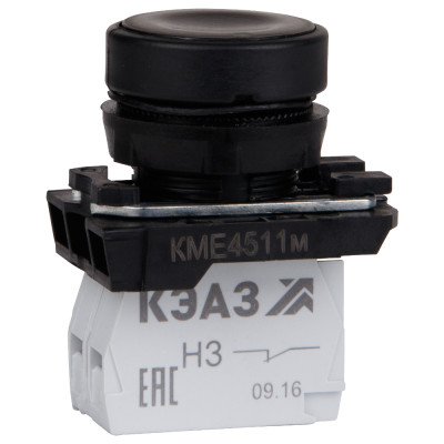 Кнопка КМЕ4622м-черный-2но+2нз-цилиндр-IP65 КЭАЗ 274301
