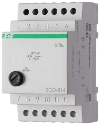 Регулятор освещенности SCO-814 (для ламп накал. мощность до 1000Вт; 3 модуля; 230В 4.5А IP20) F&F EA01.006.003