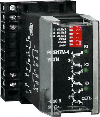 Реле выдержки времени РСВ-17М-4 220В 50Гц 0.1-10ч перед. присоед. проводников крепление на DIN-рейку ВНИИР A8120-T32625661