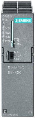 Процессор ЦПУ CPU SIMATIC S7-300 314 с интерфейсом MPI 24В 128КБ Siemens 6ES73141AG140AB0