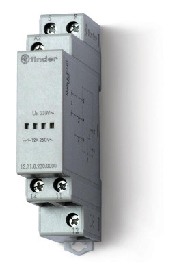 Реле модульное электронное вызывное со сбросом 1CO 12А 230В AC 17.5мм IP20 FINDER 131182300000