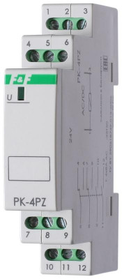 Реле промежуточное PK-4PZ/110 (110В AC 1 модуль монтаж на DIN-рейке 4х8А 2NO/NC+2NO IP20) F&F EA06.001.015