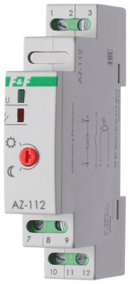 Фотореле AZ-112 Плюс (выносной фотодатчик монтаж на DIN-рейке 1 модуль 230В 16А 1перекл. IP20) F&F EA01.001.014