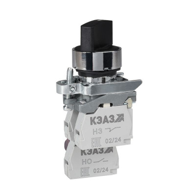 Переключатель КПЕ1121РС 2но+1нз ручка фикс 2поз IP40 черн. КЭАЗ 271787