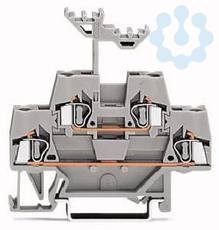 Клемма 2-х уровневая проходная 4х(0.08 - 2.5кв.мм) сер. WAGO 280-519