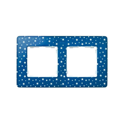Рамка 2-м Simon82 Detail сине-фиолетовый звезды Simon 8200620-221