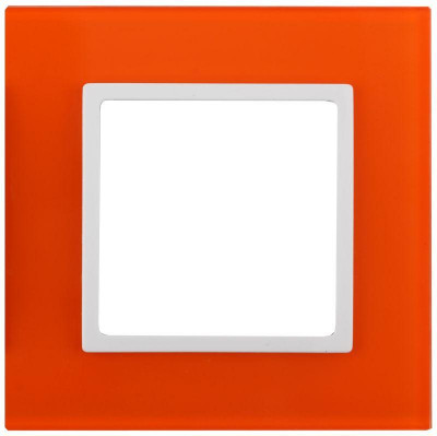 Рамка 1-м 14-5101-22 стекло Elegance оранжевый+бел. ЭРА Б0034477