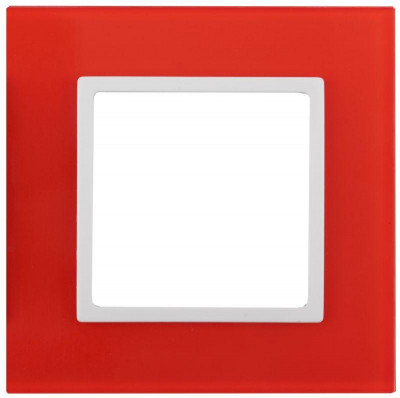 Рамка 1-м 14-5101-23 стекло Elegance красный+бел. ЭРА Б0034478