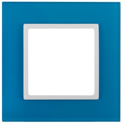 Рамка 1-м 14-5101-28 стекло Elegance голубой+бел. ЭРА Б0034482