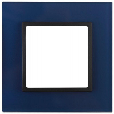 Рамка 1-м 14-5101-29 стекло Elegance синий+антрацит ЭРА Б0034483