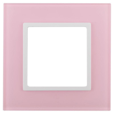 Рамка 1-м 14-5101-30 стекло Elegance роз.+бел. ЭРА Б0034484