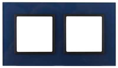 Рамка 2-м 14-5102-29 стекло Elegance синий+антрацит ЭРА Б0034501