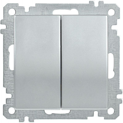 Выключатель 2-кл. СП Bolero ВС10-2-0-Б 10А IP20 механизм серебр. IEK EVB20-K23-10