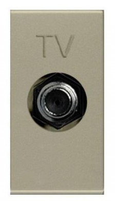 Розетка телевизионная одиночная TV 1мод. Zenit с накладкой шампань ABB 2CLA215000N1901