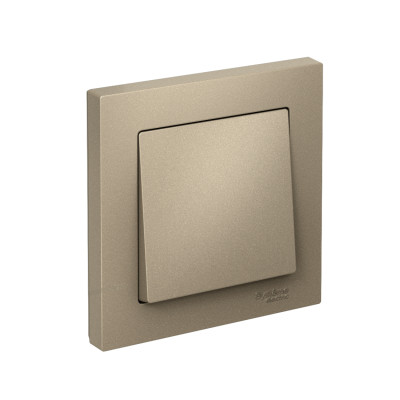 Выключатель 1-кл. СП AtlasDesign 10А IP20 (сх. 1) 10AX в сборе шампань SE ATN000512