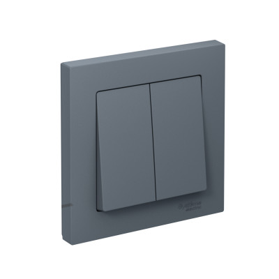 Выключатель 2-кл. СП AtlasDesign 10А IP20 (сх. 5) 10AX в сборе грифель SE ATN000752