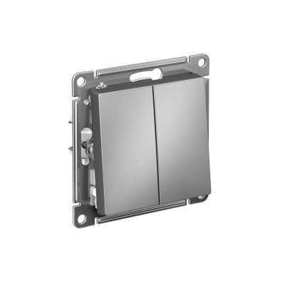 Выключатель 2-кл. AtlasDesign (сх. 2) 10А с самовозвратом механизм сталь SE ATN000917