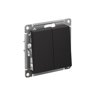 Выключатель 2-кл. AtlasDesign (сх. 2) 10А с самовозвратом механизм карбон SE ATN001017