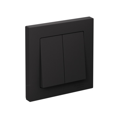Выключатель 2-кл. СП AtlasDesign 10А IP20 (сх. 5) 10AX в сборе карбон SE ATN001052