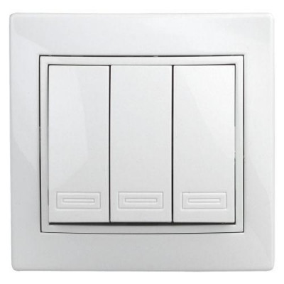 Выключатель 3-кл. СП Plano 10А IP20 1-106-01 250В бел. Intro Б0027605