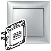 Розетка компьютерная 2-м СП Valena RJ45 кат.5E UTP на захватах механизм алюм. IEK 770231