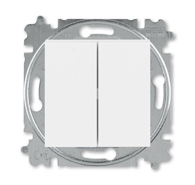 Выключатель кнопочный 2-кл. СП Levit IP20 бел./бел. ABB 2CHH598745A6003