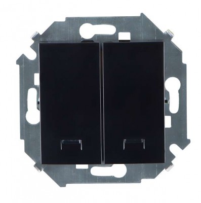 Механизм выключателя 2-кл. СП Simon15 10А IP20 с индик. черн. Simon 1591392-032