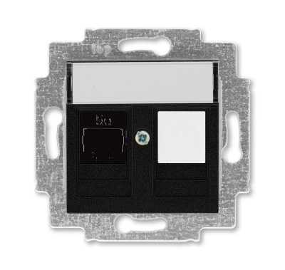 Розетка компьютерная Levit RJ45 кат.5E с заглушкой антрацит ABB 2CHH295117A6063