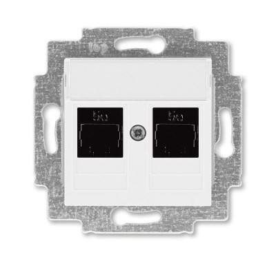 Розетка компьютерная 2-м Levit RJ45 кат.5E бел. ABB 2CHH295118A6003