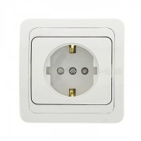 Розетка 1-м СП Лондон 16А IP20 с заземл. защ. шторки бел. PROxima EKF EER16-028-100