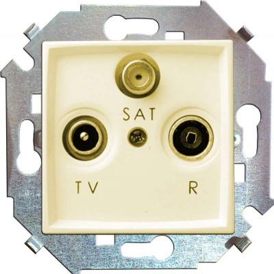 Розетка телевизионная одиночная TV/R/SAT 1-м СП Simon 15 винтов. зажим механизм бел. Simon 1591466-030