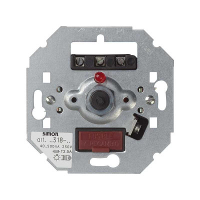 Механизм светорегулятора поворотно-нажимного Simon 82 88 40-500Вт универс. проходной с подсветкой Simon 75318-39