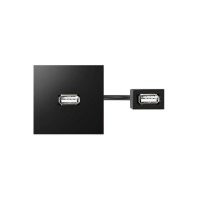 Модуль с адаптером проходной USB мама/мама черн. Simon 400 40001191-038