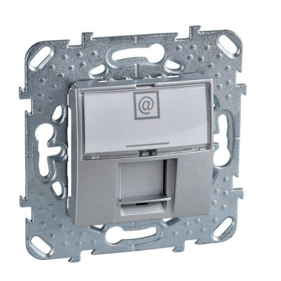 Розетка компьютерная 1-м СП Unica Top RJ45 кат.5E механизм алюм. SchE MGU5.421.30ZD