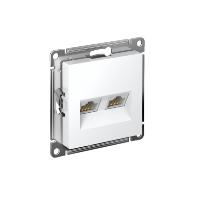 Розетка компьютерная 2-м AtlasDesign RJ45 кат.5E механизм бел. SE ATN000185