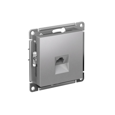 Розетка телефонная 1-м СП AtlasDesign RJ11 механизм алюм. SE ATN000381