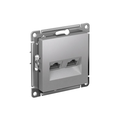 Розетка компьютерная 2-м AtlasDesign RJ45 кат.5E механизм алюм. SE ATN000385