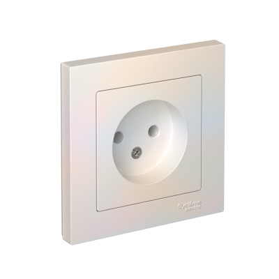 Розетка 1-м СП AtlasDesign 16А IP20 без заземл. в сборе жемчуж. SE ATN000440